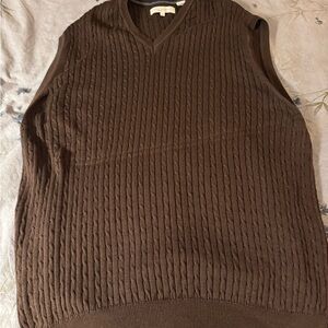 Alex cannon Men's Brown Cable Knit Sweater Vest size large
